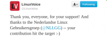 Linux Voice bedankt de NLLGG voor de bijdrage op Twitter.