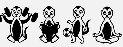 afbeelding linux mascottes die activiteiten doen